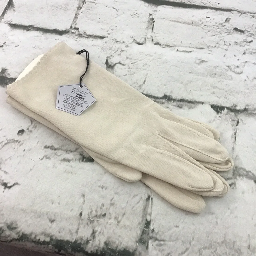 Vintage Kaydoe Womens Dress Gloves Double Woven Nylon Stretch‎ One Size New